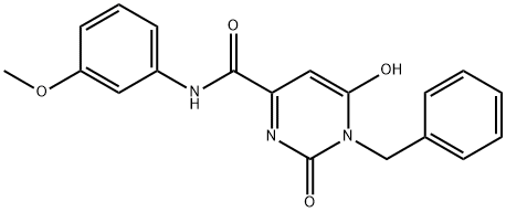 1-BENZYL-6-HYDROXY-N-(3-METHOXYPHENYL)-2-OXO-1,2-DIHYDRO-4-PYRIMIDINECARBOXAMIDE Struktur