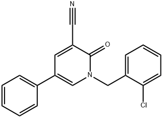 1-(2-CHLOROBENZYL)-2-OXO-5-PHENYL-1,2-DIHYDRO-3-PYRIDINECARBONITRILE Struktur