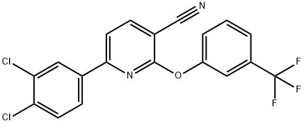 6-(3,4-DICHLOROPHENYL)-2-[3-(TRIFLUOROMETHYL)PHENOXY]NICOTINONITRILE Struktur