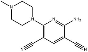 2-AMINO-6-(4-METHYLPIPERAZINO)-3,5-PYRIDINEDICARBONITRILE Struktur