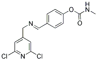 4-(([(2,6-DICHLORO-4-PYRIDYL)METHYL]IMINO)METHYL)PHENYL N-METHYLCARBAMATE Struktur