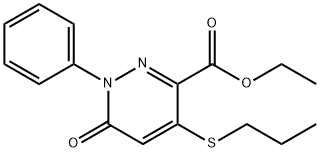 ETHYL 6-OXO-1-PHENYL-4-(PROPYLSULFANYL)-1,6-DIHYDRO-3-PYRIDAZINECARBOXYLATE Struktur