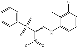 3-CHLORO-2-METHYL-N-[2-NITRO-2-(PHENYLSULFONYL)VINYL]ANILINE Struktur