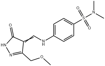 4-(([3-(METHOXYMETHYL)-5-OXO-1,5-DIHYDRO-4H-PYRAZOL-4-YLIDEN]METHYL)AMINO)-N,N-DIMETHYLBENZENESULFONAMIDE Struktur