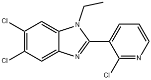 5,6-DICHLORO-2-(2-CHLORO-3-PYRIDINYL)-1-ETHYL-1H-1,3-BENZIMIDAZOLE Struktur