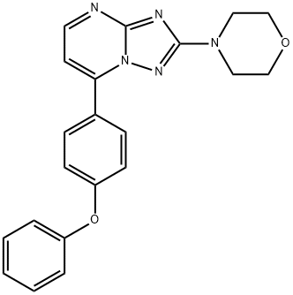 2-MORPHOLINO-7-(4-PHENOXYPHENYL)[1,2,4]TRIAZOLO[1,5-A]PYRIMIDINE Struktur