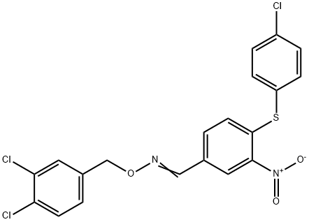 4-[(4-CHLOROPHENYL)SULFANYL]-3-NITROBENZENECARBALDEHYDE O-(3,4-DICHLOROBENZYL)OXIME Struktur