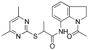 N-(1-ACETYL-2,3-DIHYDRO-(1H)-INDOL-7-YL)-2-[(4,6-DIMETHYLPYRIMIDIN-2-YL)THIO]PROPANAMIDE Struktur