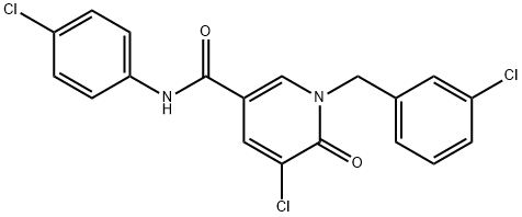 5-CHLORO-1-(3-CHLOROBENZYL)-N-(4-CHLOROPHENYL)-6-OXO-1,6-DIHYDRO-3-PYRIDINECARBOXAMIDE Struktur