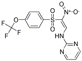 1-NITRO-2-(PYRIMIDIN-2-YLAMINO)-1-((4-(TRIFLUOROMETHOXY)PHENYL)SULFONYL)ETHENE Struktur