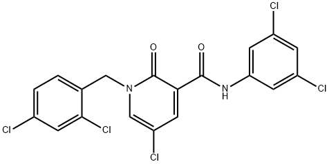 5-CHLORO-1-(2,4-DICHLOROBENZYL)-N-(3,5-DICHLOROPHENYL)-2-OXO-1,2-DIHYDRO-3-PYRIDINECARBOXAMIDE Struktur