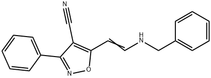 5-[2-(BENZYLAMINO)VINYL]-3-PHENYL-4-ISOXAZOLECARBONITRILE Struktur