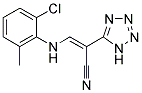 2-(2H-2,3,4,5-TETRAAZOLYL)-3-((2-CHLORO-6-METHYLPHENYL)AMINO)PROP-2-ENENITRILE Struktur