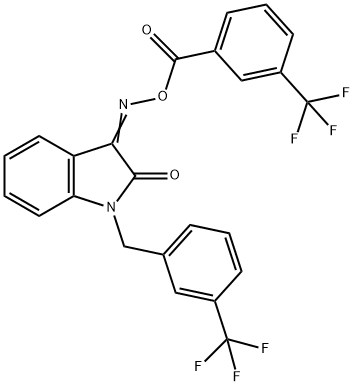 3-(([3-(TRIFLUOROMETHYL)BENZOYL]OXY)IMINO)-1-[3-(TRIFLUOROMETHYL)BENZYL]-1,3-DIHYDRO-2H-INDOL-2-ONE Struktur