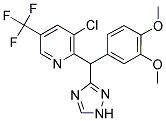 3-CHLORO-2-[(3,4-DIMETHOXYPHENYL)(1H-1,2,4-TRIAZOL-3-YL)METHYL]-5-(TRIFLUOROMETHYL)PYRIDINE Struktur