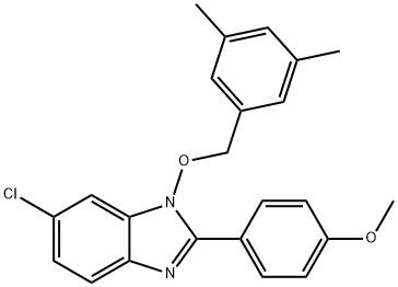 4-(6-CHLORO-1-[(3,5-DIMETHYLBENZYL)OXY]-1H-1,3-BENZIMIDAZOL-2-YL)PHENYL METHYL ETHER Struktur