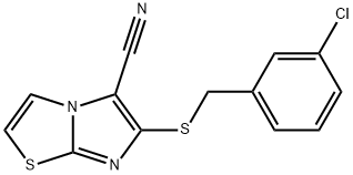 6-[(3-CHLOROBENZYL)SULFANYL]IMIDAZO[2,1-B][1,3]THIAZOLE-5-CARBONITRILE Struktur