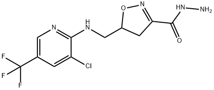 5-(([3-CHLORO-5-(TRIFLUOROMETHYL)-2-PYRIDINYL]AMINO)METHYL)-4,5-DIHYDRO-3-ISOXAZOLECARBOHYDRAZIDE Struktur