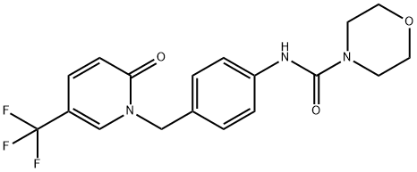 N-(4-([2-OXO-5-(TRIFLUOROMETHYL)-1(2H)-PYRIDINYL]METHYL)PHENYL)-4-MORPHOLINECARBOXAMIDE Struktur