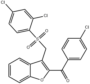 (4-CHLOROPHENYL)(3-([(2,4-DICHLOROPHENYL)SULFONYL]METHYL)-1-BENZOFURAN-2-YL)METHANONE Struktur