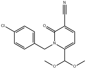 1-(4-CHLOROBENZYL)-6-(DIMETHOXYMETHYL)-2-OXO-1,2-DIHYDRO-3-PYRIDINECARBONITRILE Struktur