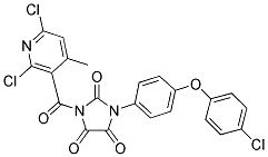 1-[4-(4-CHLOROPHENOXY)PHENYL]-3-[(2,6-DICHLORO-4-METHYL-3-PYRIDYL)CARBONYL]IMIDAZOLIDINE-2,4,5-TRIONE Struktur