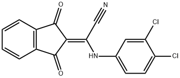 2-((3,4-DICHLOROPHENYL)AMINO)-2-(1,3-DIOXOINDAN-2-YLIDENE)ETHANENITRILE Struktur