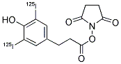 N-SUCCINIMIDYL-3-(4-HYDROXY-3-[125I]IODOPHENYL)PROPIONATE Struktur