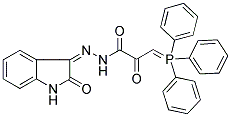 N'1-(2-OXO-2,3-DIHYDRO-1H-INDOL-3-YLIDEN)-2-OXO-3-(1,1,1-TRIPHENYL-LAMBDA5-PHOSPHANYLIDENE)PROPANOHYDRAZIDE Struktur