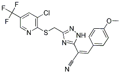 2-[3-(([3-CHLORO-5-(TRIFLUOROMETHYL)-2-PYRIDINYL]SULFANYL)METHYL)-1H-1,2,4-TRIAZOL-5-YL]-3-(4-METHOXYPHENYL)ACRYLONITRILE Struktur