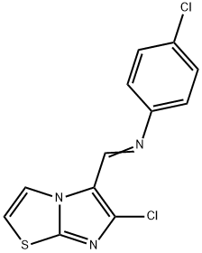 4-CHLORO-N-[(6-CHLOROIMIDAZO[2,1-B][1,3]THIAZOL-5-YL)METHYLENE]ANILINE Struktur