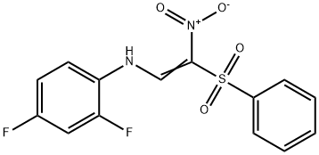 2,4-DIFLUORO-N-[2-NITRO-2-(PHENYLSULFONYL)VINYL]ANILINE Struktur