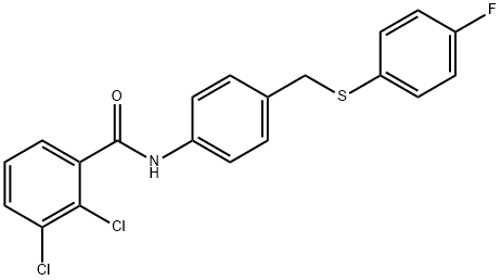 2,3-DICHLORO-N-(4-([(4-FLUOROPHENYL)SULFANYL]METHYL)PHENYL)BENZENECARBOXAMIDE Struktur