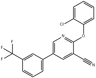 2-(2-CHLOROPHENOXY)-5-[3-(TRIFLUOROMETHYL)PHENYL]NICOTINONITRILE Struktur