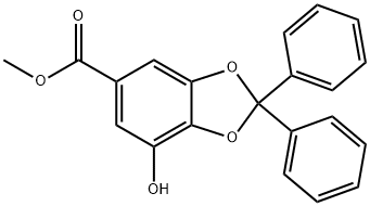 7-HYDROXY-2,2-DIPHENYL-BENZO[1,3]DIOXOLE-5-CARBOXYLIC ACID METHYL ESTER Struktur