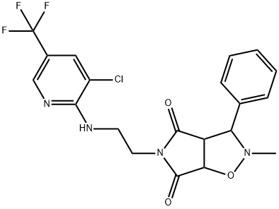 5-(2-([3-CHLORO-5-(TRIFLUOROMETHYL)-2-PYRIDINYL]AMINO)ETHYL)-2-METHYL-3-PHENYLDIHYDRO-2H-PYRROLO[3,4-D]ISOXAZOLE-4,6(3H,5H)-DIONE Struktur