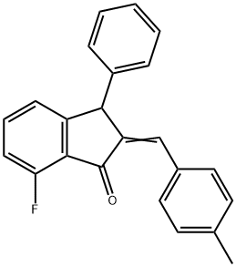 7-FLUORO-2-[(4-METHYLPHENYL)METHYLENE]-3-PHENYL-1-INDANONE Struktur