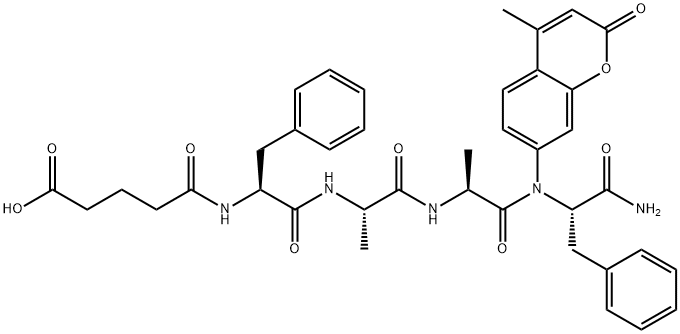 GLUTARYL-PHE-ALA-ALA-PHE-AMC Struktur