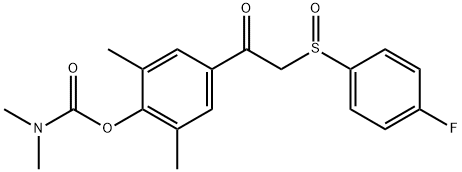 4-(2-[(4-FLUOROPHENYL)SULFINYL]ACETYL)-2,6-DIMETHYLPHENYL N,N-DIMETHYLCARBAMATE Struktur