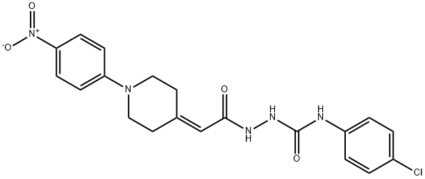 N-(4-CHLOROPHENYL)-2-(2-[1-(4-NITROPHENYL)-4-PIPERIDINYLIDENE]ACETYL)-1-HYDRAZINECARBOXAMIDE Struktur