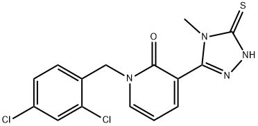 1-(2,4-DICHLOROBENZYL)-3-(4-METHYL-5-SULFANYL-4H-1,2,4-TRIAZOL-3-YL)-2(1H)-PYRIDINONE Struktur