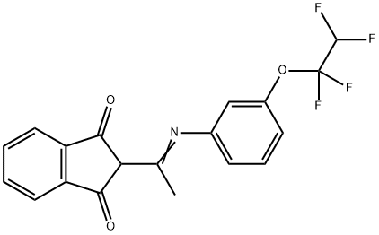 2-(2-AZA-1-METHYL-2-(3-(1,1,2,2-TETRAFLUOROETHOXY)PHENYL)VINYL)INDANE-1,3-DIONE Struktur