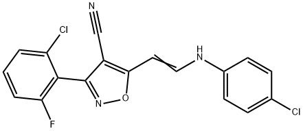 5-[2-(4-CHLOROANILINO)VINYL]-3-(2-CHLORO-6-FLUOROPHENYL)-4-ISOXAZOLECARBONITRILE Struktur