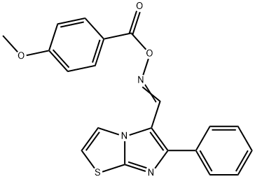 5-(([(4-METHOXYBENZOYL)OXY]IMINO)METHYL)-6-PHENYLIMIDAZO[2,1-B][1,3]THIAZOLE Struktur