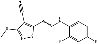 5-[2-(2,4-DIFLUOROANILINO)VINYL]-3-(METHYLSULFANYL)-4-ISOTHIAZOLECARBONITRILE Struktur