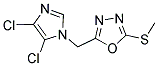 2-[(4,5-DICHLORO-1H-IMIDAZOL-1-YL)METHYL]-5-(METHYLTHIO)-1,3,4-OXADIAZOLE Struktur