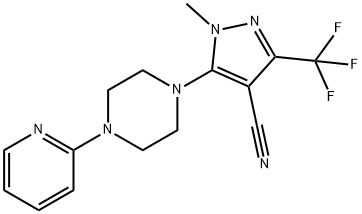 1-METHYL-5-[4-(2-PYRIDINYL)PIPERAZINO]-3-(TRIFLUOROMETHYL)-1H-PYRAZOLE-4-CARBONITRILE Struktur