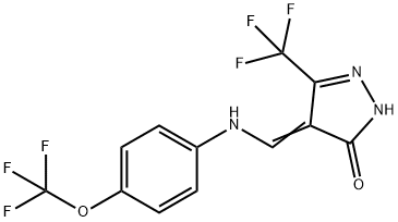 4-([4-(TRIFLUOROMETHOXY)ANILINO]METHYLENE)-5-(TRIFLUOROMETHYL)-2,4-DIHYDRO-3H-PYRAZOL-3-ONE Struktur