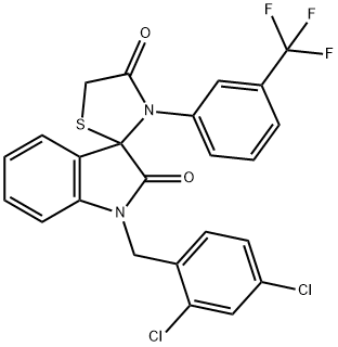 1-(2,4-DICHLOROBENZYL)-3'-(3-TRIFLUOROMETHYLPHENYL)SPIRO(2,3-DIHYDRO-1H-INDOLE-3,2'-THIAZOLIDINE)-2,4'-DIONE Struktur