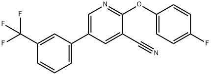 2-(4-FLUOROPHENOXY)-5-[3-(TRIFLUOROMETHYL)PHENYL]NICOTINONITRILE Struktur